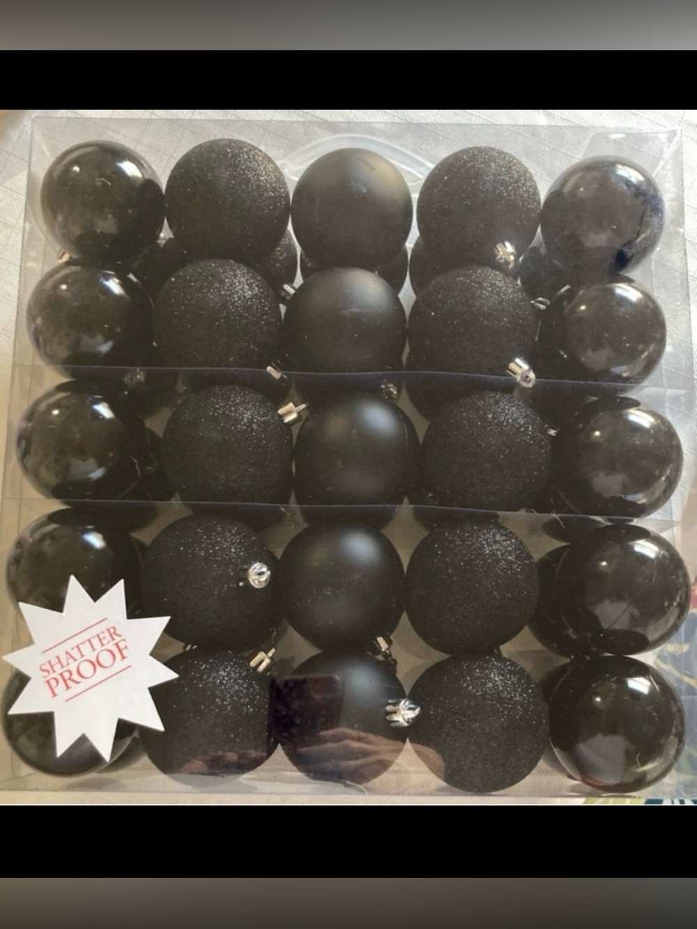 ❌LAST DAY to buy❌ Black Shatterproof Christmas balls x50 NEW matte glitter shiny